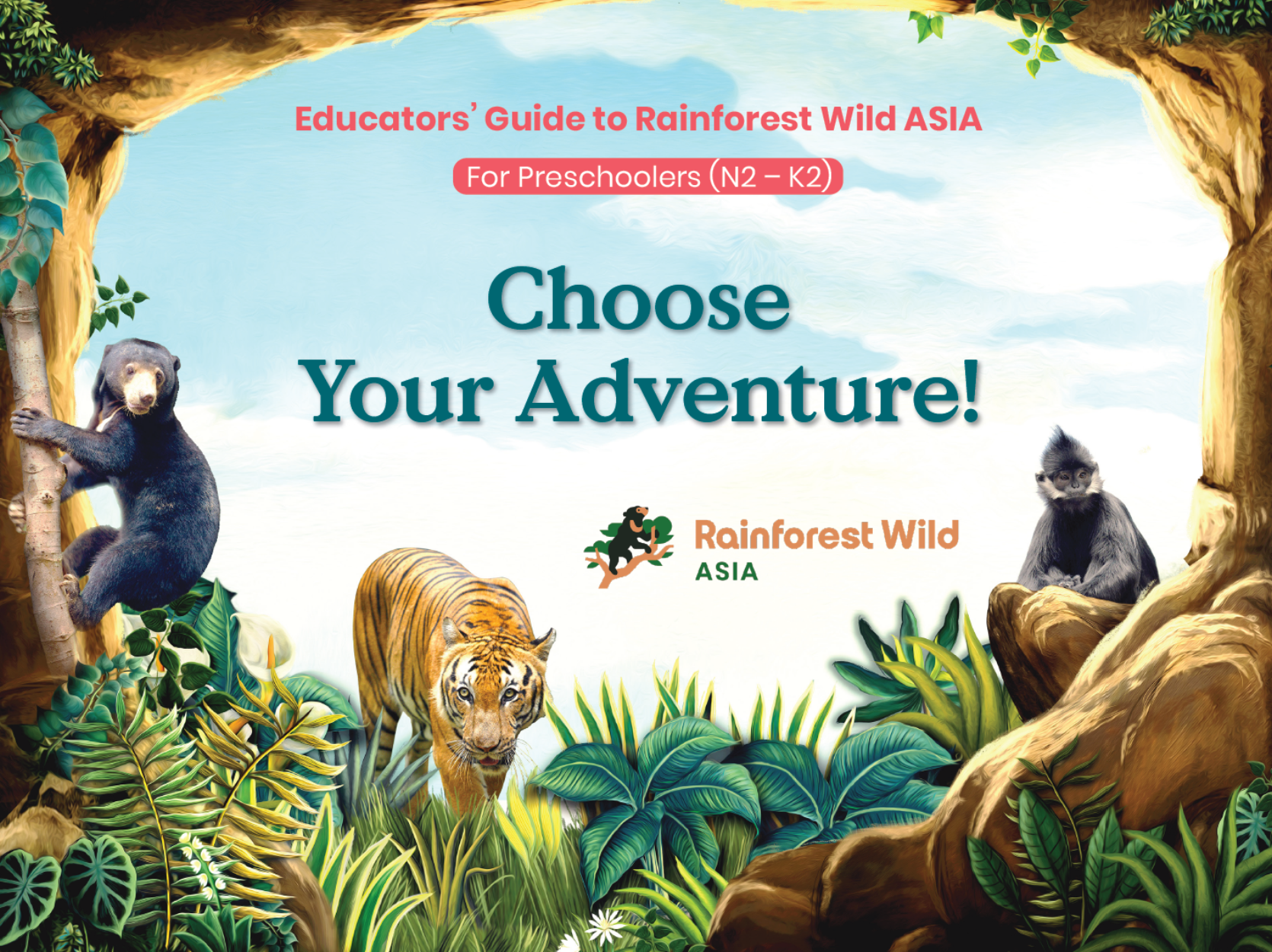 Cover of the Educators' Guide to Rainforest Wild ASIA for Preschoolers.