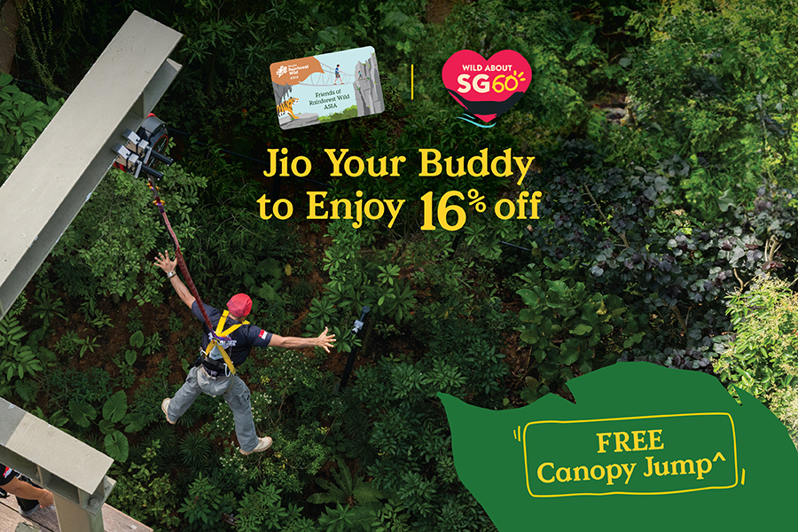 Jio Your Buddy to Enjoy 16% OFF Friends of Rainforest Wild ASIA Membership