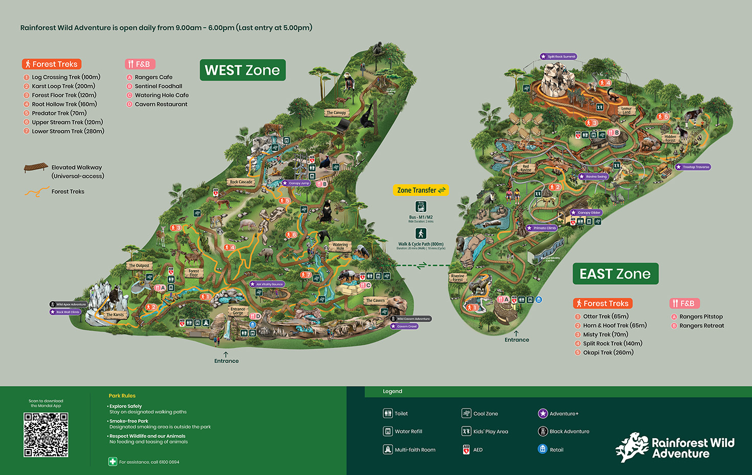 Rainforest Wild Adventure Park Map