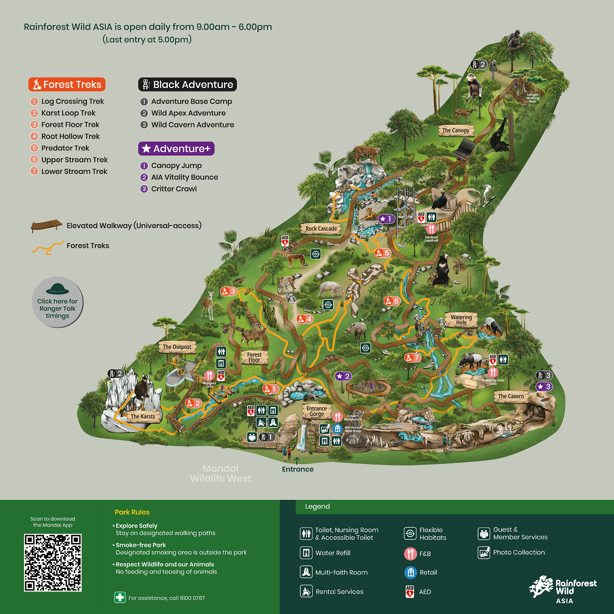 Rainforest Wild ASIA Park Map