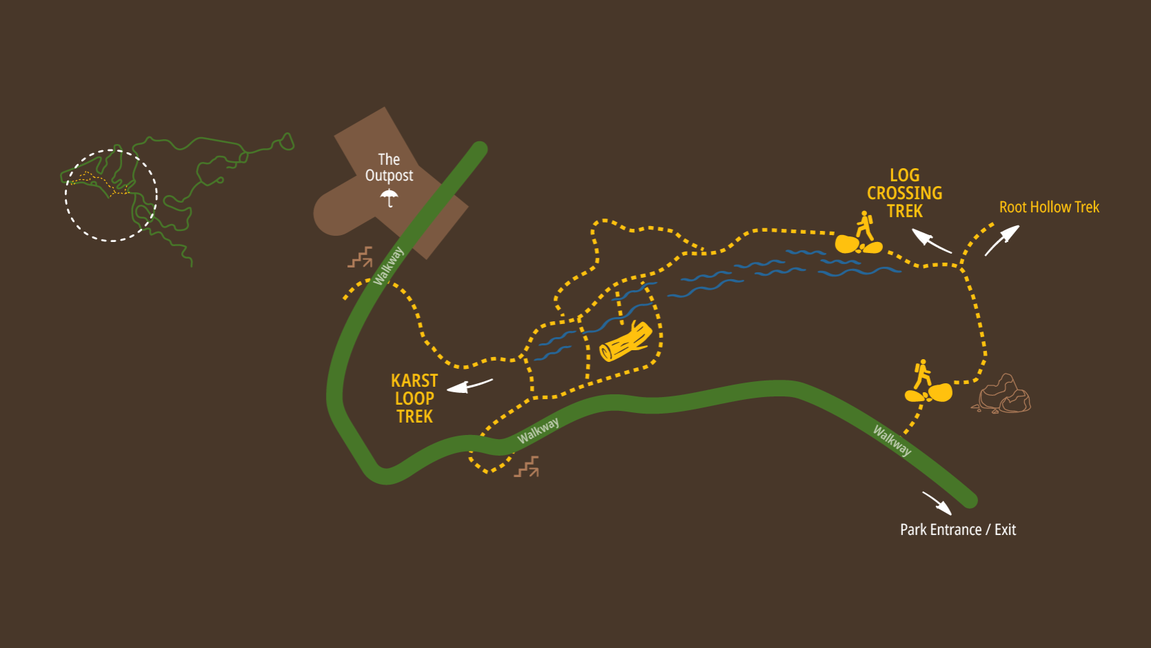 Log Crossing trek Map