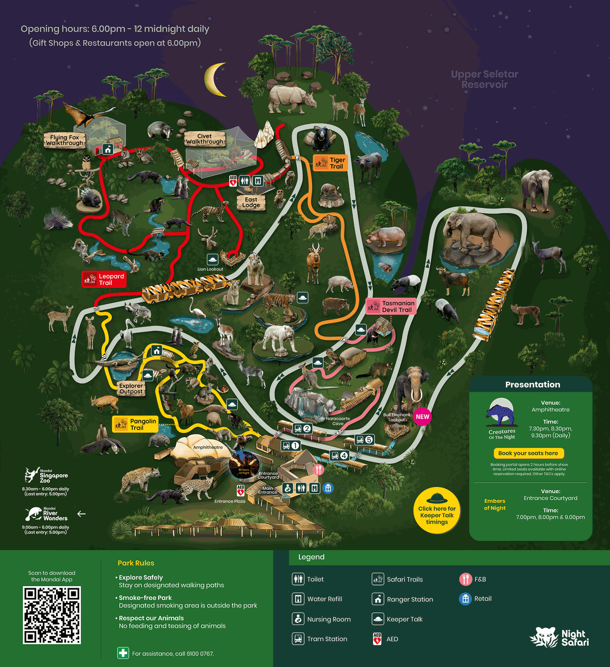 Night Safari Attraction Map