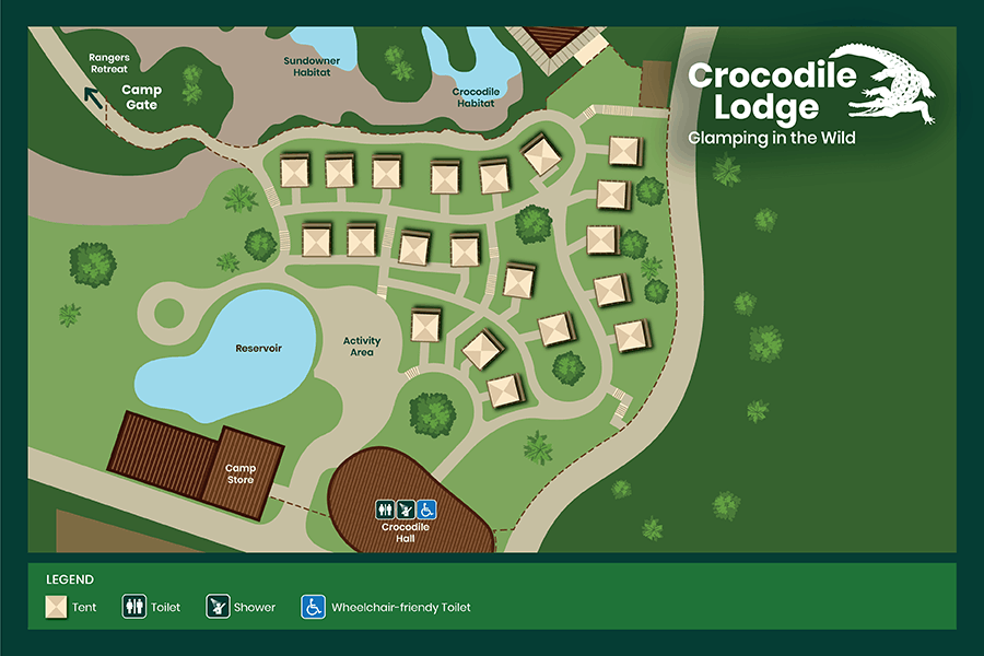 Glamping in the Wild — Crocodile Lodge Map