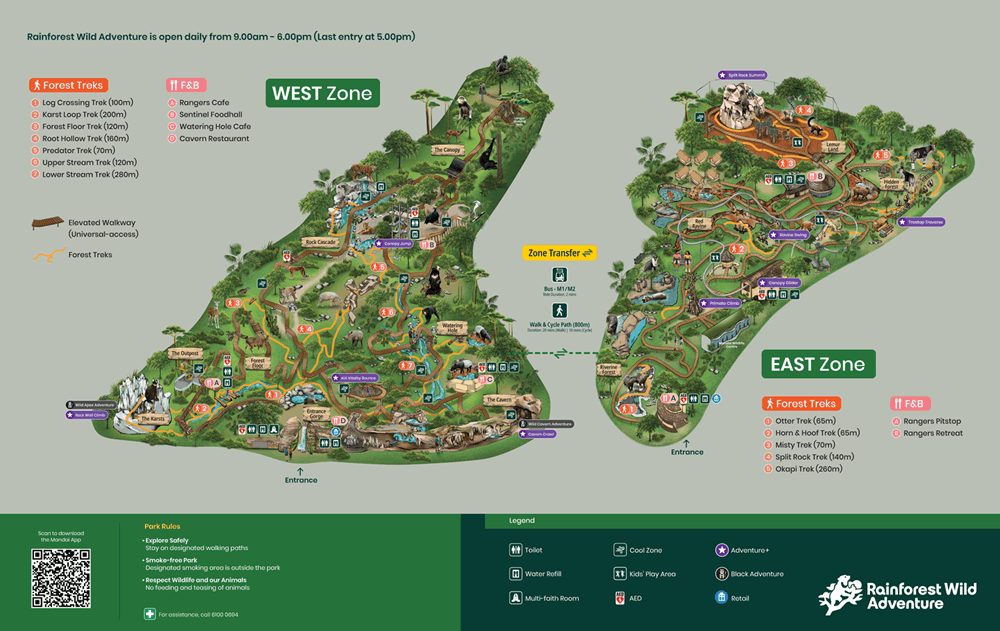 Rainforest Wild Adventure Attraction Map