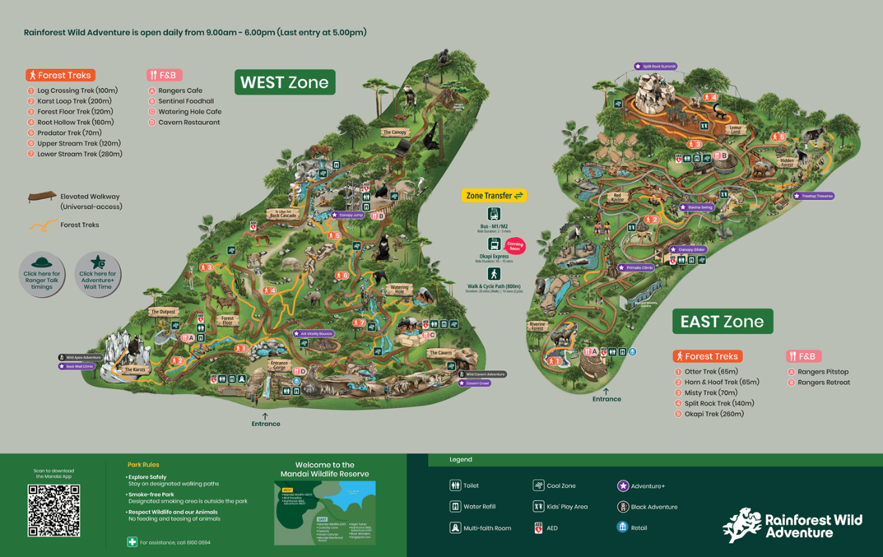Rainforest Wild Adventure Attraction Map