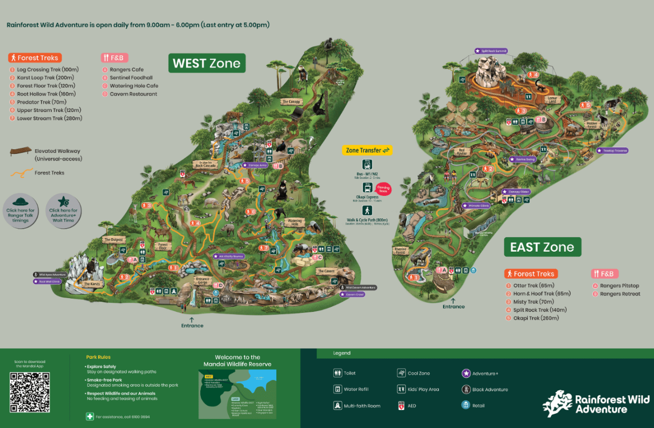 Rainforest Wild Adventure Attraction Map