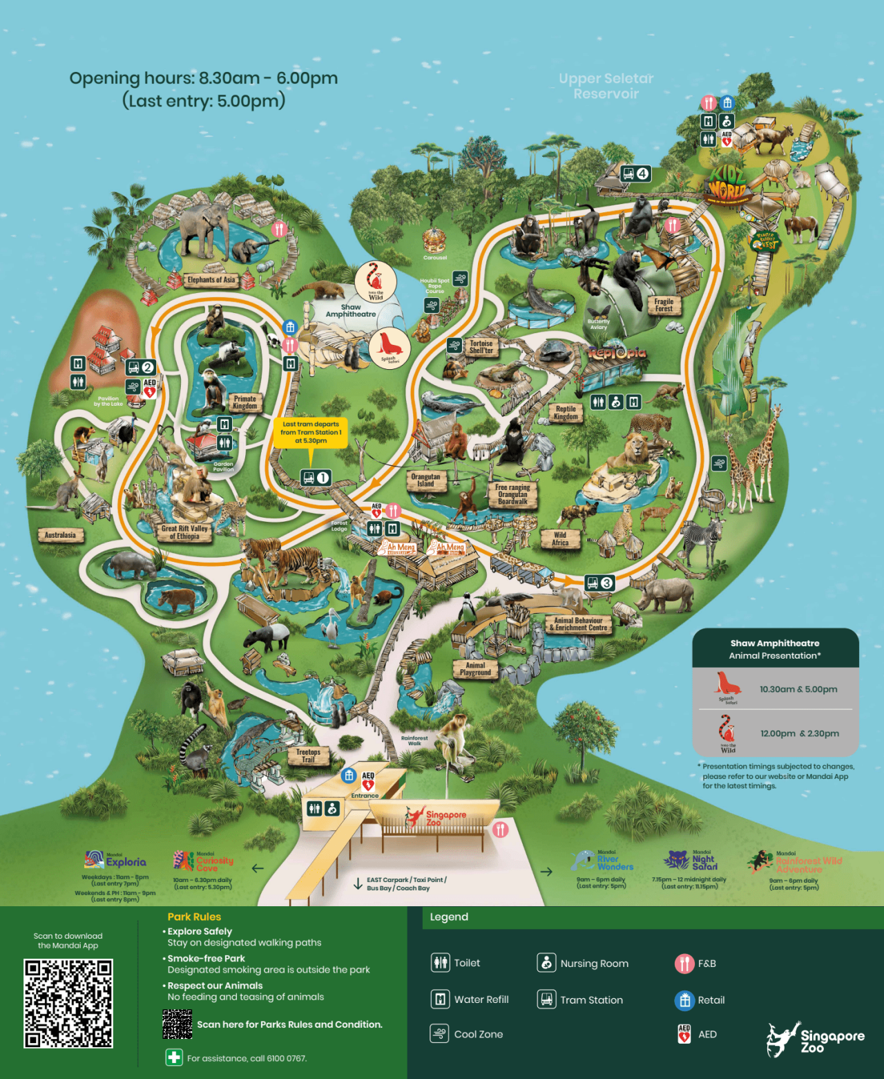 Singapore Zoo Attraction Map
